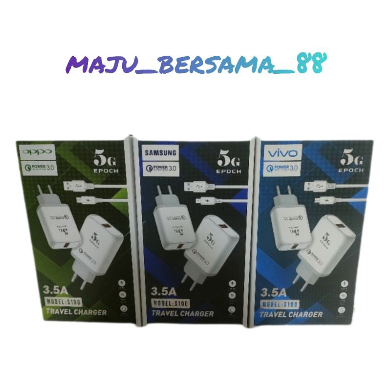 TRAVEL CHARGER / TC 3.5A (S-100) BRANDED + KABEL DATA TYPE C