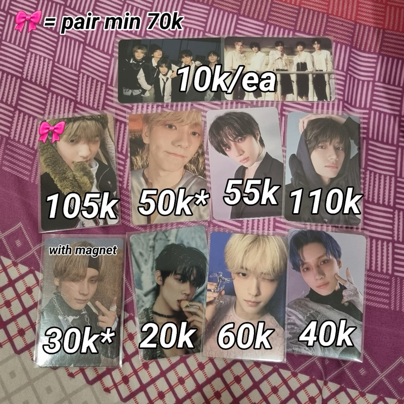 ready stock aab txt m3t light soobin glass bunny hat kai pair pc huening hyuka take all romantic tae