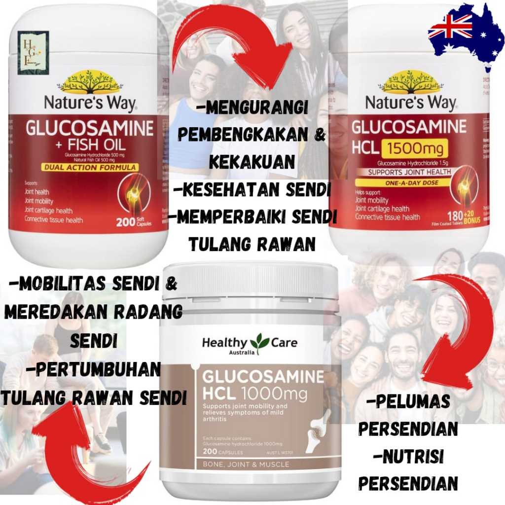 Nature's Way Glucosamine + Fish Oil 200 Caps & hcl