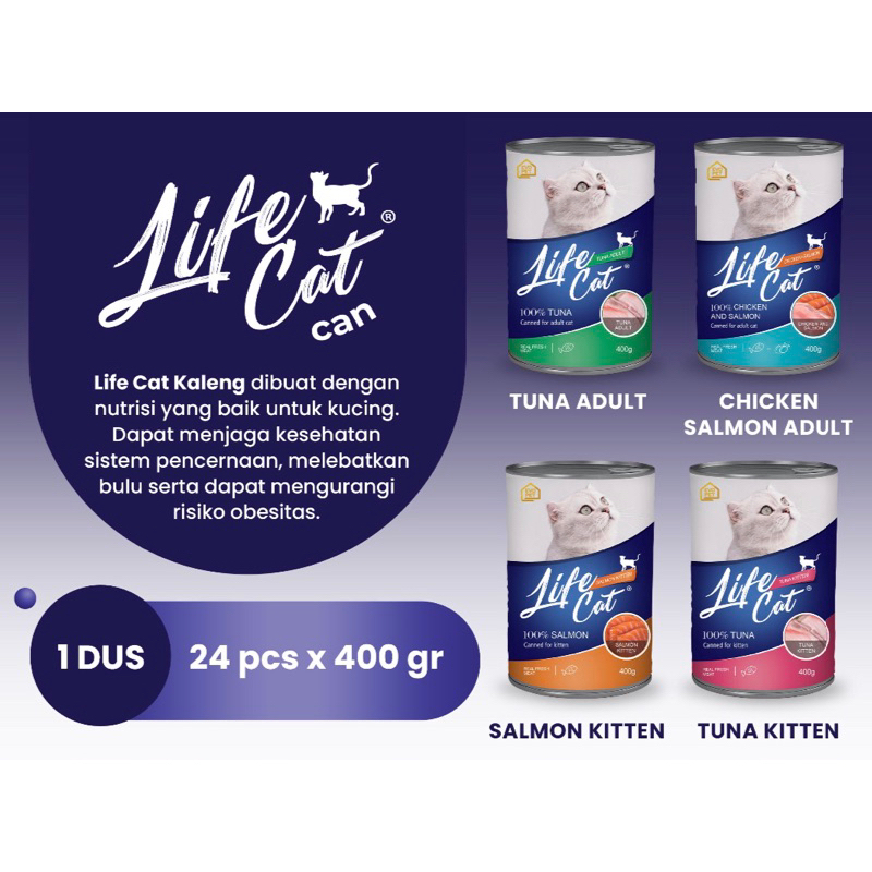 life cat kaleng makanan basah
