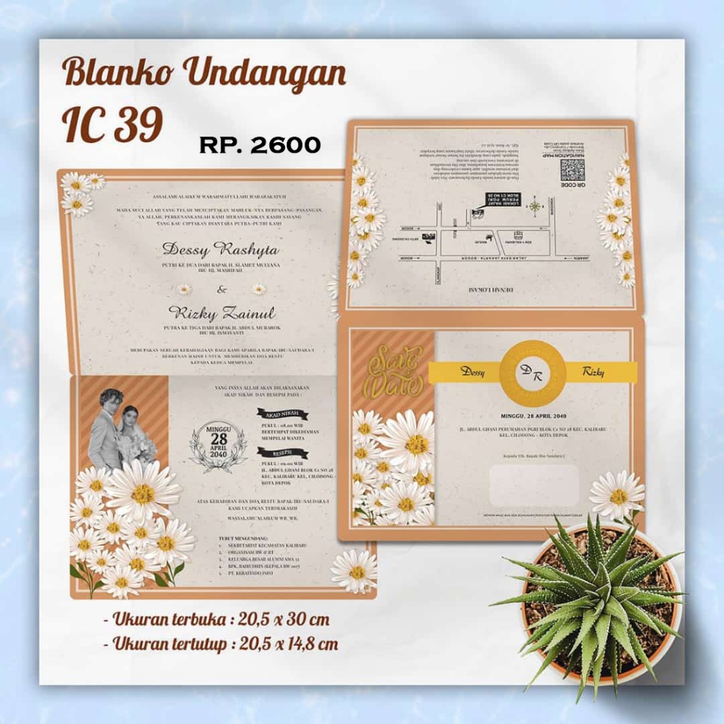 Cetak Undangan Blangko Pernikahan terjangkau IC 39