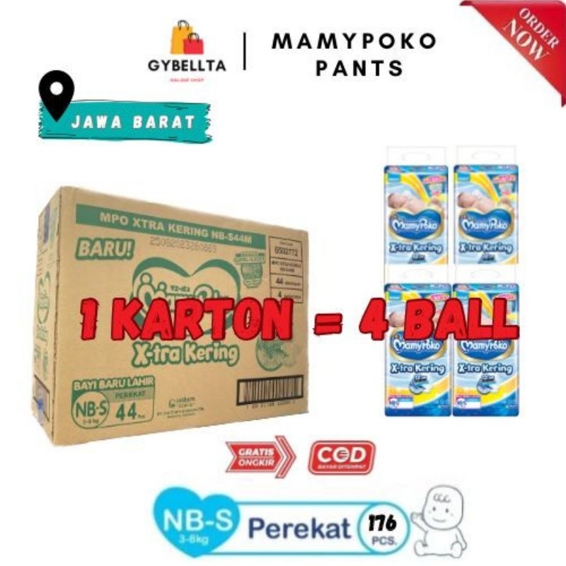Mamypoko Tape Xtra kering NB-S44 1 KARTON(perekat)