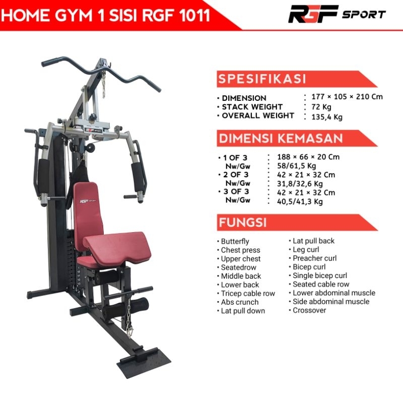 Alat Fitness Home Gym 1 Sisi RGF SPORT - 1011