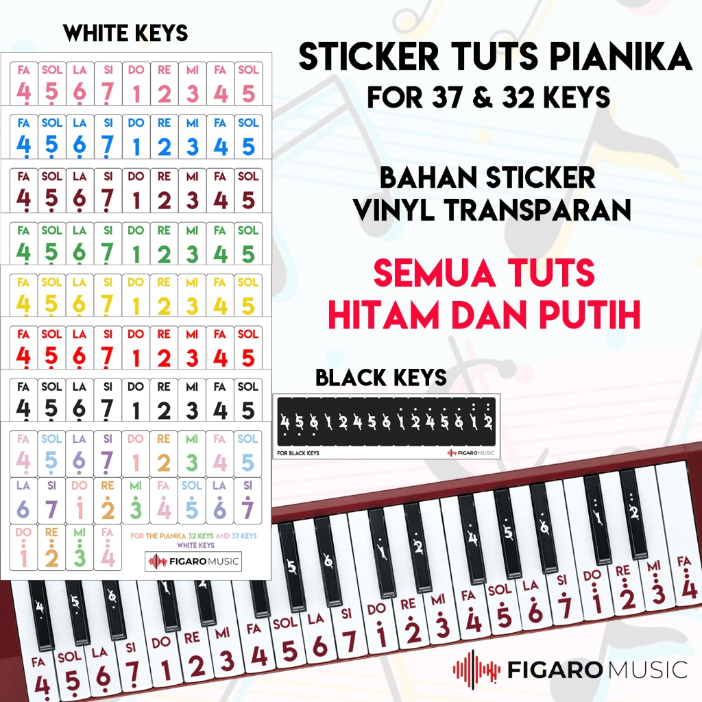 

Stiker Pianika 37 Keys, 32 Keys - Sticker Tuts Pianika Melodica Simple Polos - 37 Tuts, 32 Tuts Pianika