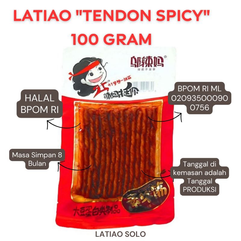 

Latiao Halal Wulama Tendon Spicy Solo Snack Viral China 100 Gram