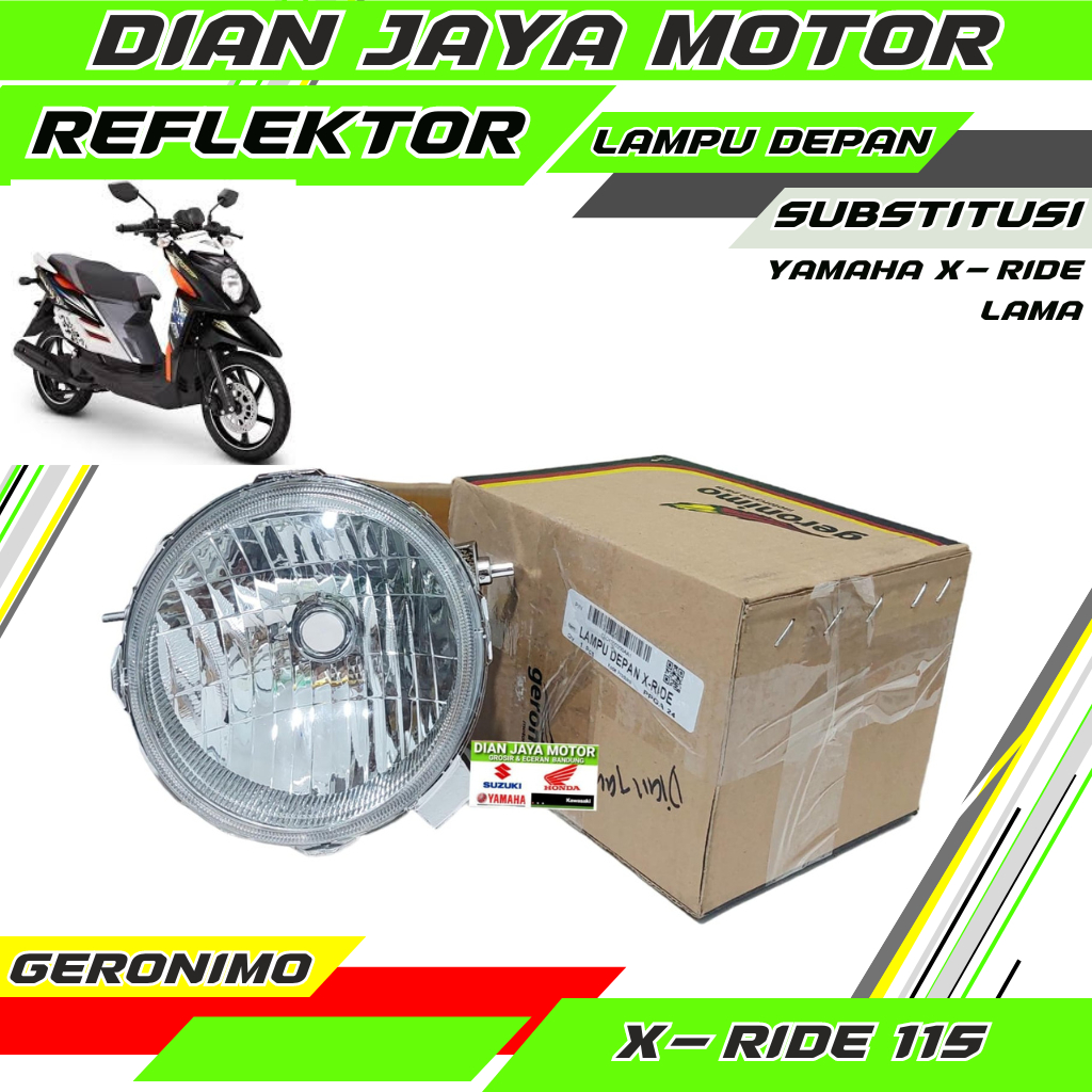 Lampu depan Reflektor Replektor Xride 115 54P GERONIMO Unit head light assy Yamaha Xride 115 DJM Dia