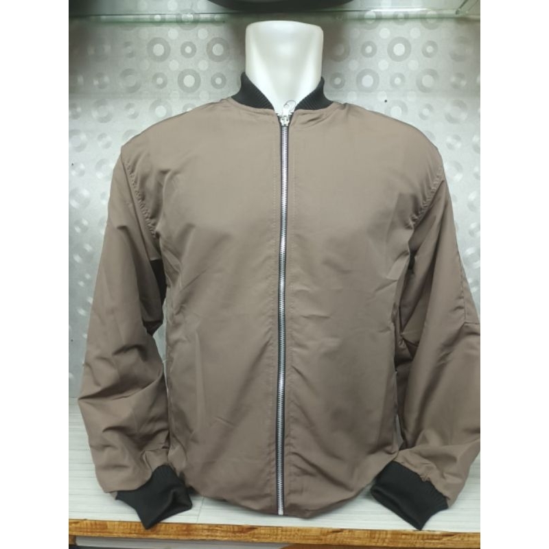 Jaket Bomber  Bulak Balik Bahan Taslan ✓Jaket Bomber Pria Warna Coklat Pria dan Wanita
