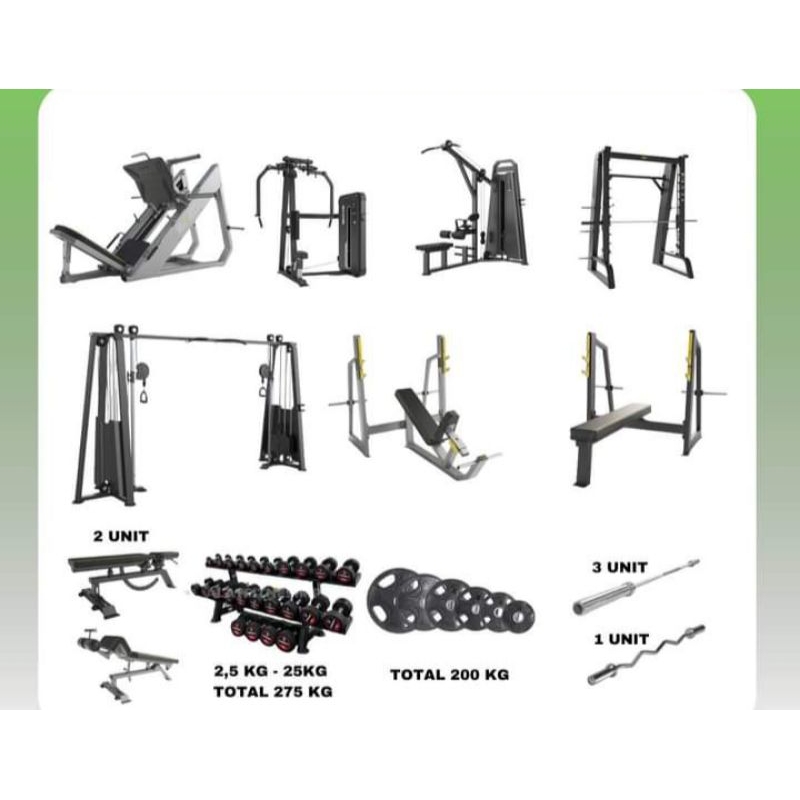 paket fasilitas fitness center komersial dhz fitness private