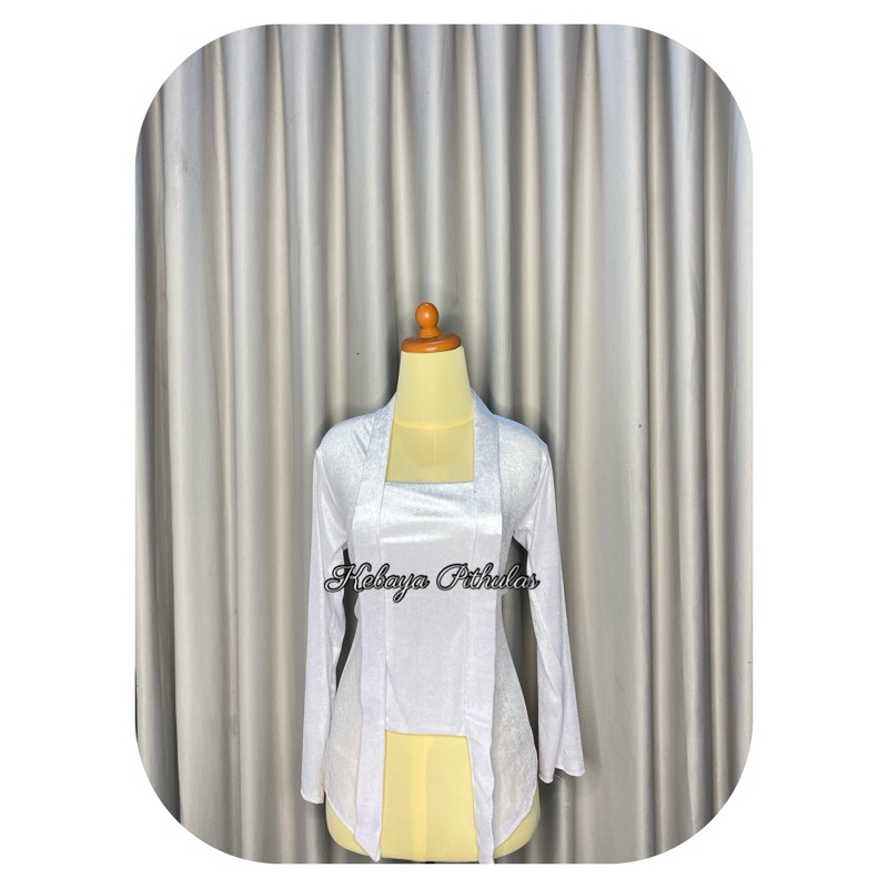 KEBAYA KUTUBARU BLUDRU WARNA PUTIH