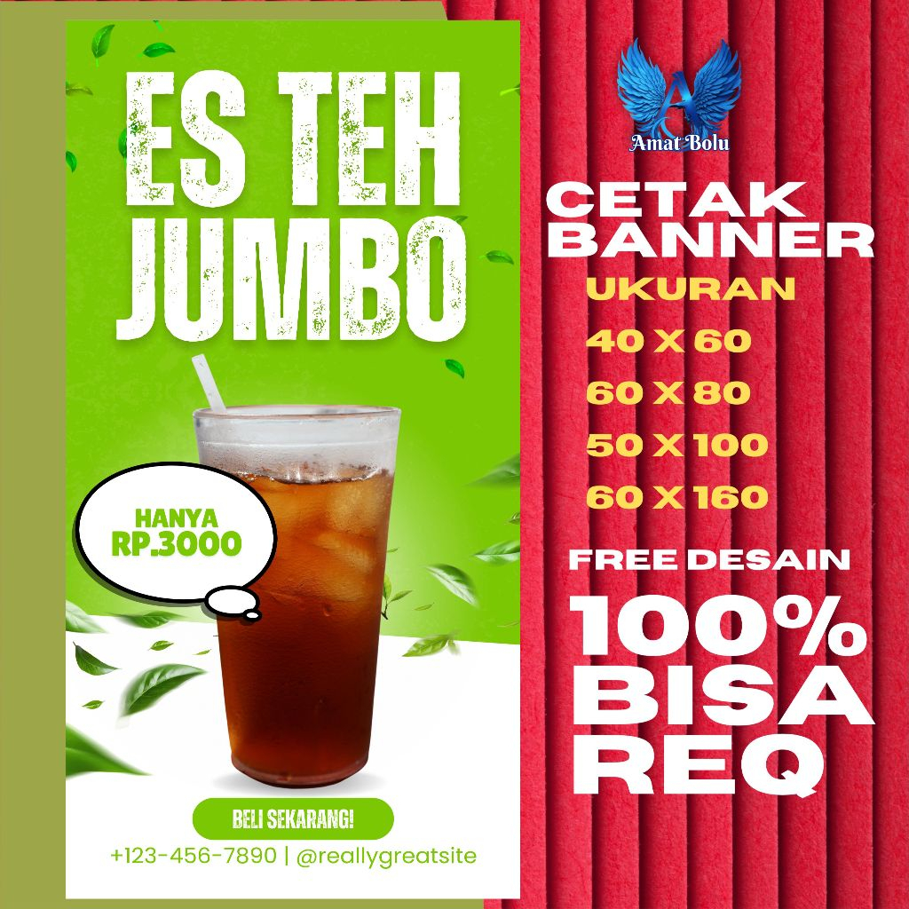 Cetak Spanduk / Banner Es Teh Jumbo Hanya 3000 Bisa Request