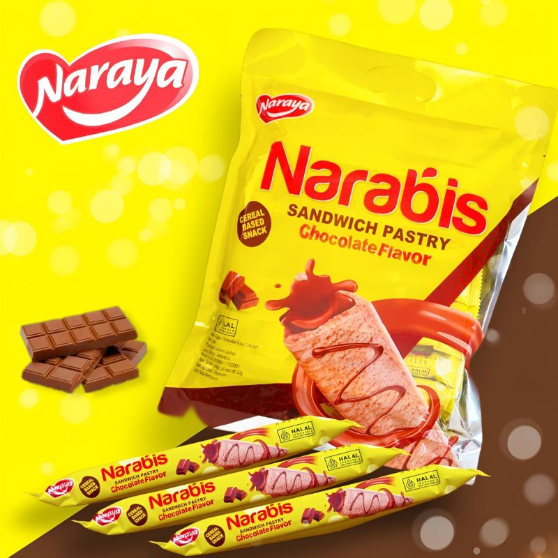 

HALAL NARAYA NARABIS SANDWICH PASTRY CHOCOLATE / MILK 240GR