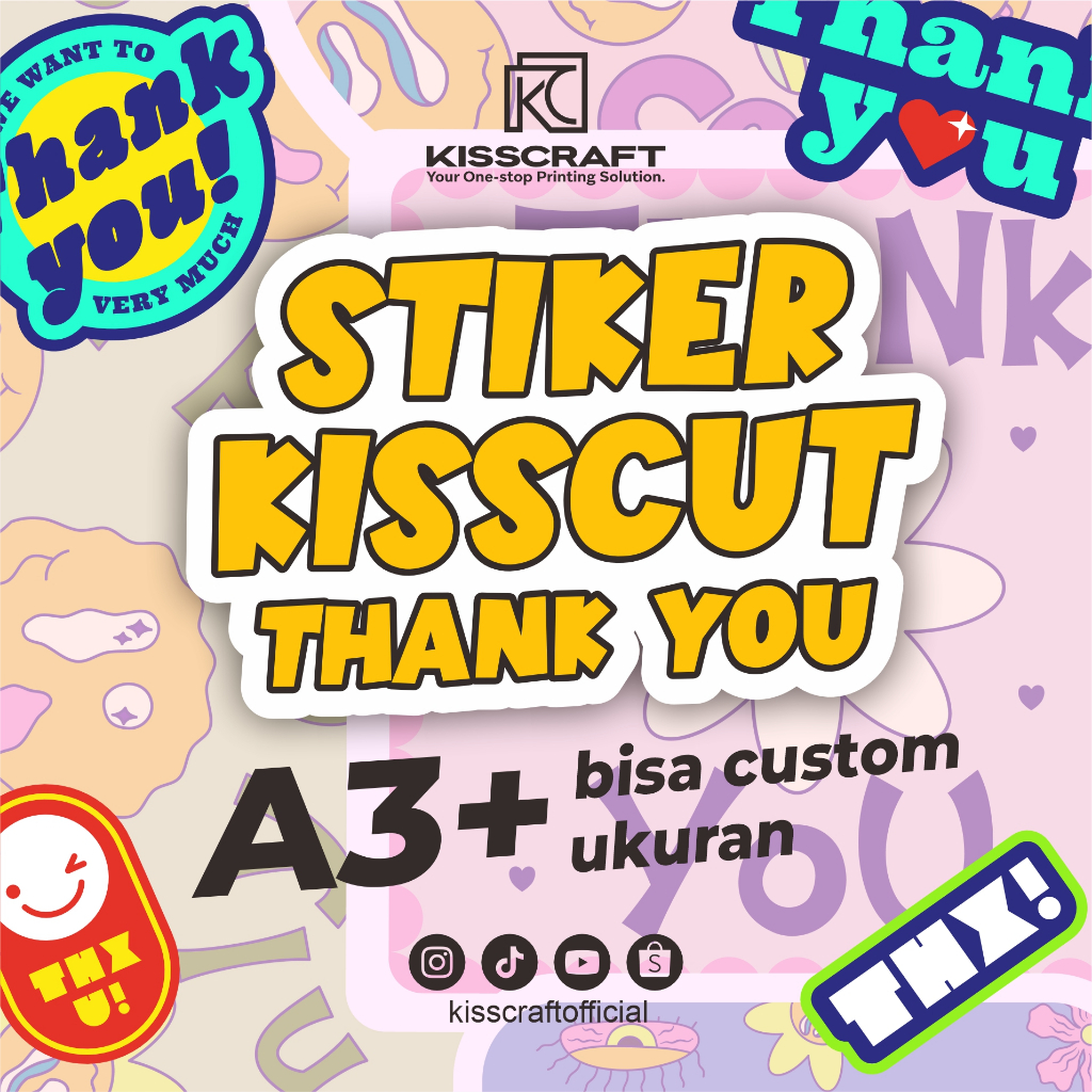 

Kisscraft - Cetak Stiker Label Thank You - Stiker Vinyl / Chromo - Kiss Cut