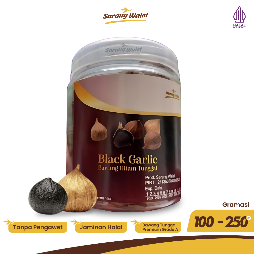 

Black Garlic Bawang Hitam Tunggal Kualitas Premium 100gr 250gr Sarang Walet