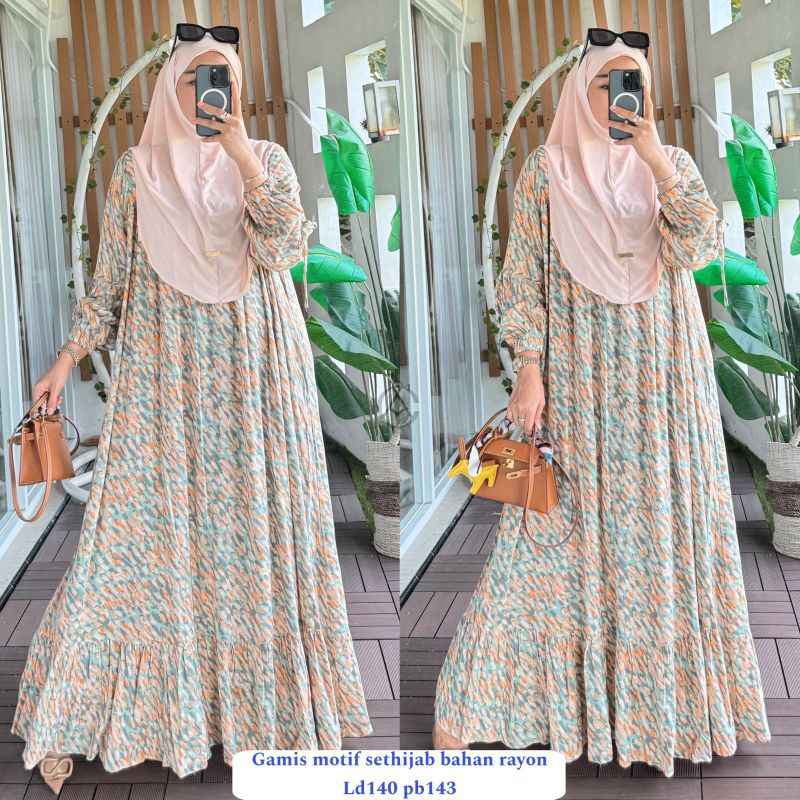 Gamis Motif Sethijab bahan rayon