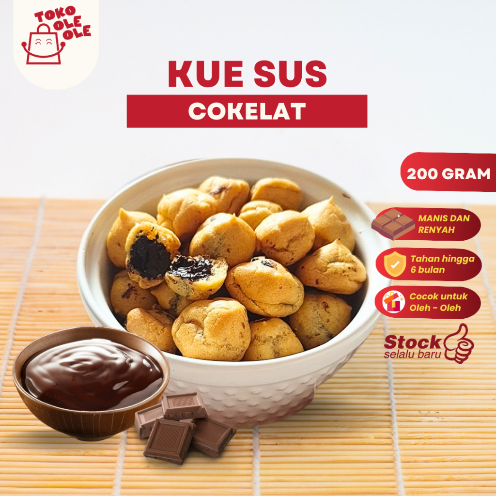 

Soes Coklat Manis Sus Coklat / Kue Sus Soes Kering Coklat Cap Kepala Singa 200 gr