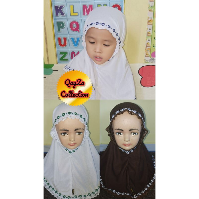MELATI JILBAB ANAK SEKOLAH/ Jilbab Anak Melati PAUD , TK dan SD. Jilbab Melati Tali dan Kerut