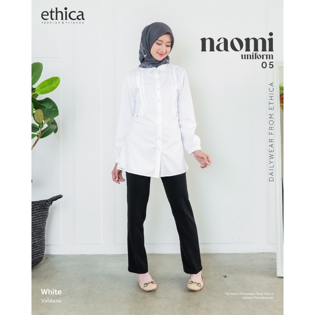 NAOMI UNIFORM 05 | TUNIK ETHICA TERBARU 2024 | ATASAN WANITA PUTIH POLOS SIMPLE KEKINIAN TERMURAH