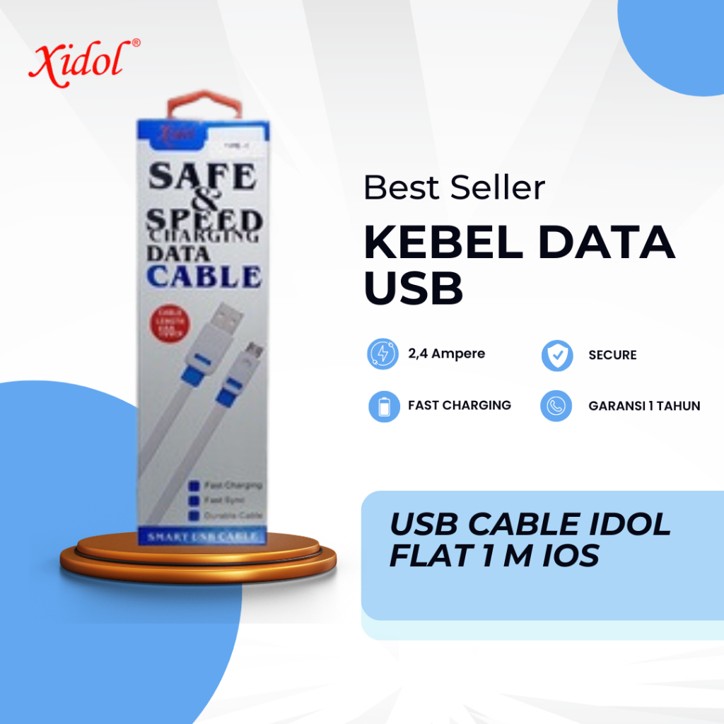 KABEL XIDOL FLAT 1 M IPHONE 5 & IPAD