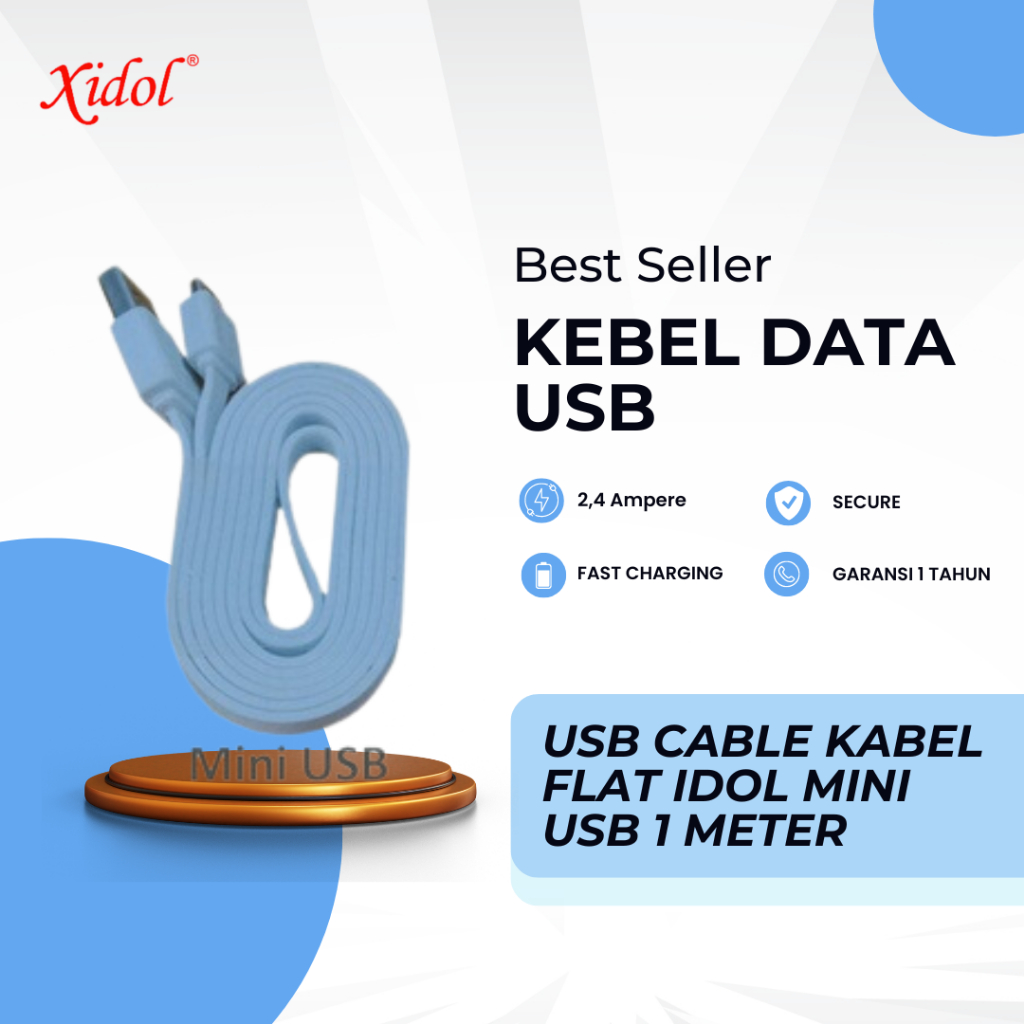 KABEL XIDOL FLAT MINI USB 1 METER