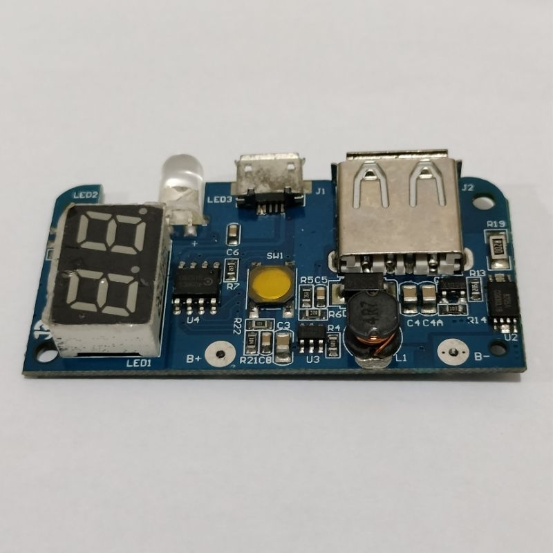 Modul Powerbank LCD  Led Senter 1Slot Micro Fast Charging