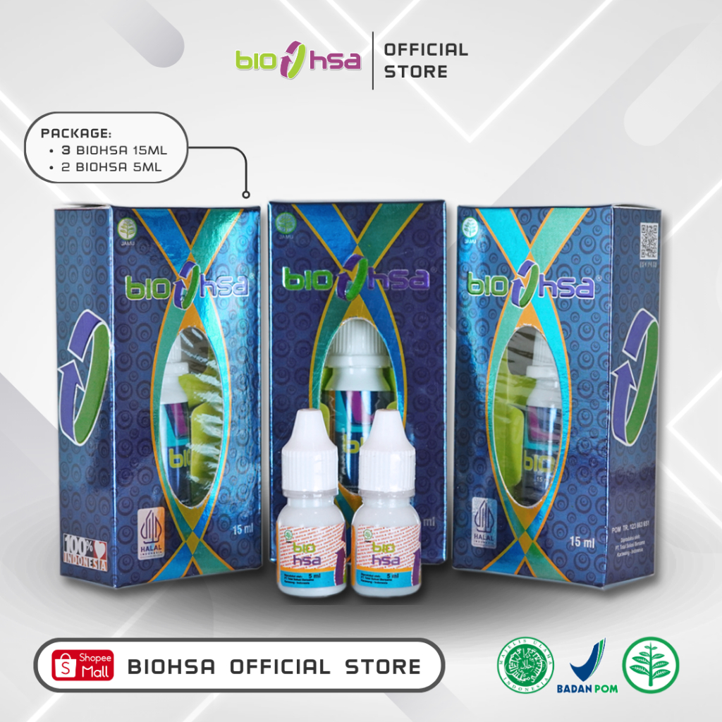 BIO HSA Jamu Tetes Herbal [Paket 3 BioHSA 15ml + 2 Biohsa 5ml]