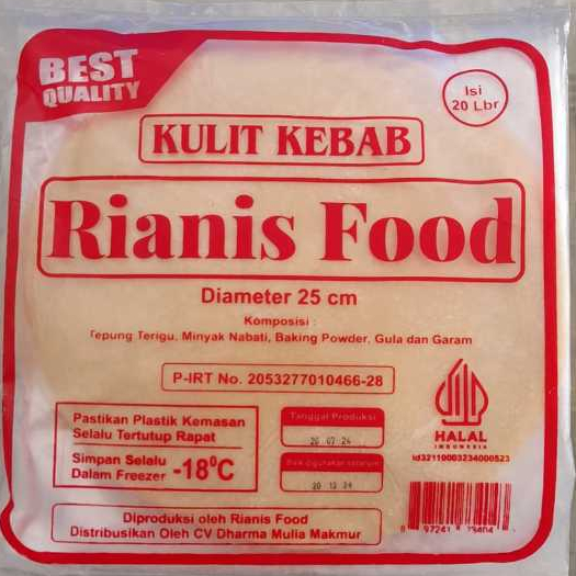 

RIANIS FOOD KULIT KEBAB ISI 20 LEMBAR