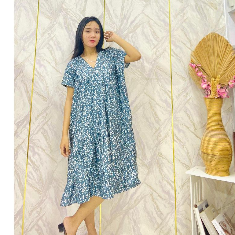 KEJORA DRESS BUNGA/DASTER SUSUN RAYON/DASTER RAYON /DASTER REMPEL SUSUN