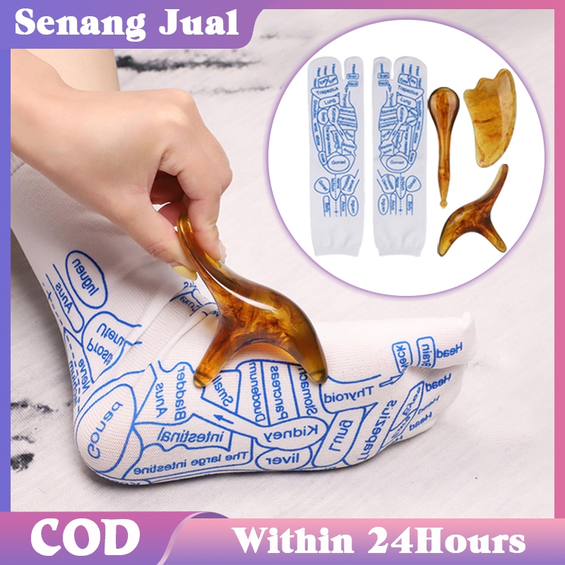 1Set Kaos Kaki Massage Kaos Kaki Akupuntur Kaos Kaki Pijat Refleksi