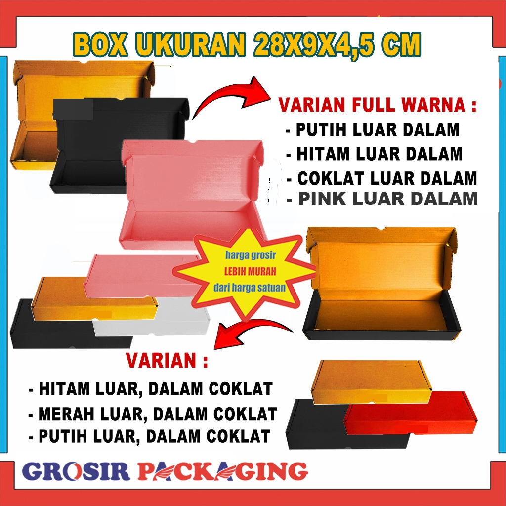 

Box 28x9x4,5cm /Box Kue/Box Hampers/Box Brownis/Kardus/Polos