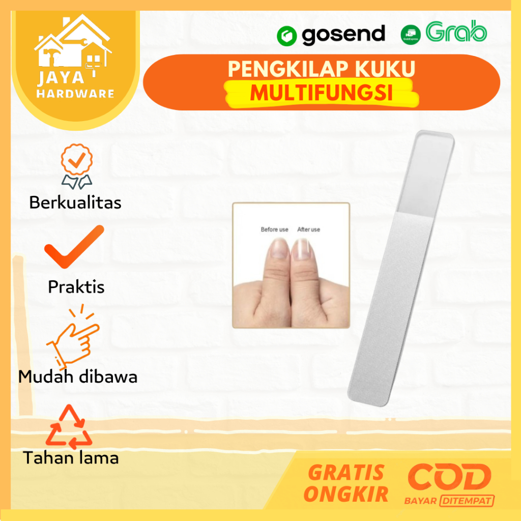 Alat Kikir Pengkilap Kuku | Pengikir / Pengkilat / Kikiran Amplas Kuku Kaca Bening Instan Instant Aj