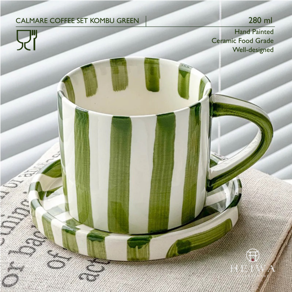 Gelas Keramik Estetik Korea Jepang Mug / Tea Cup Cangkir Teh Lucu Unik ceramic - Calmare Coffee Set