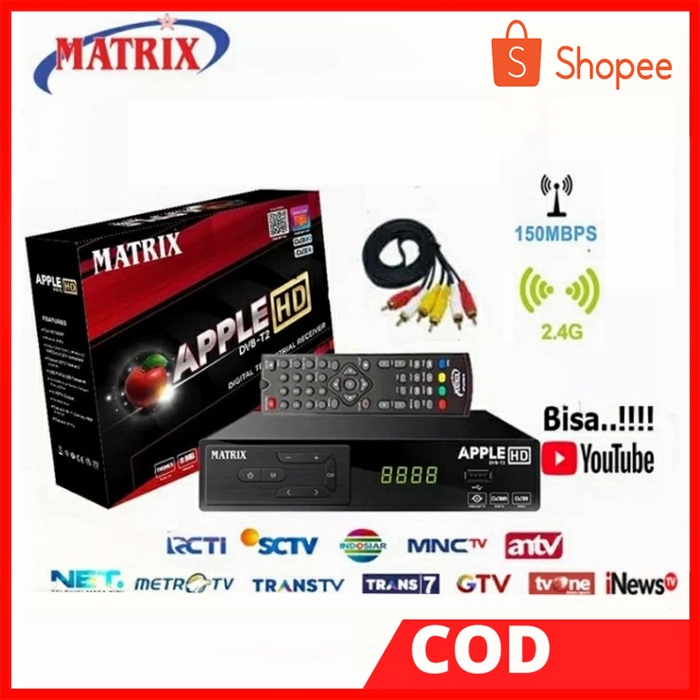 SET TOP BOX TV DIGITAL MATRIX APPLE DVBT2 / STB MATRIX / STB MATRIX APPLE MERAH / SETOP BOX TV DIGIT