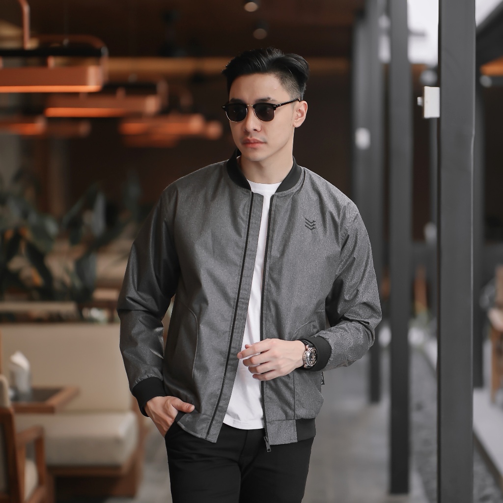 Jaket Bomber Pria Aero Twotone Grey