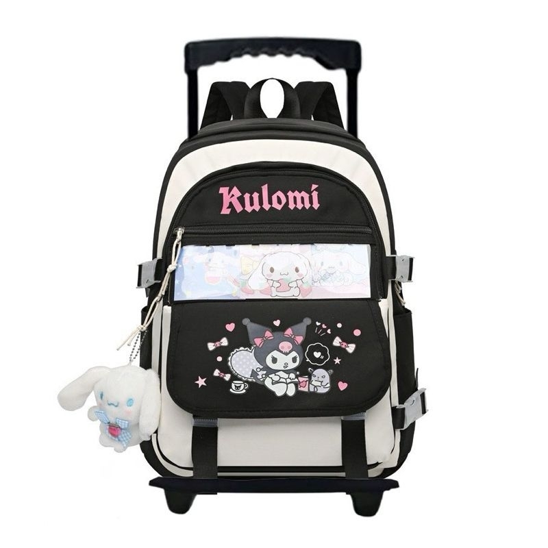 Tas troli tas sekolah anak perempuan SD tas roda