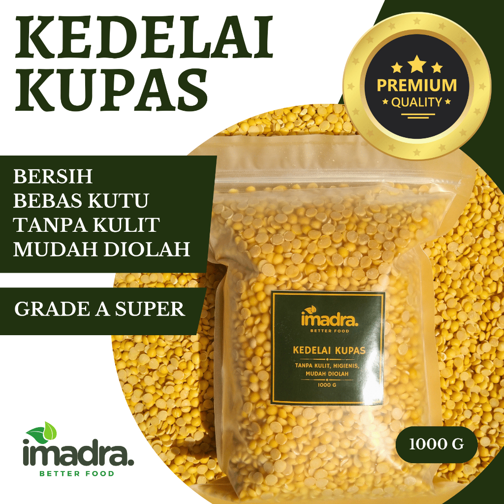 

KEDELAI KUPAS 1 KG GRADE A PREMIUM