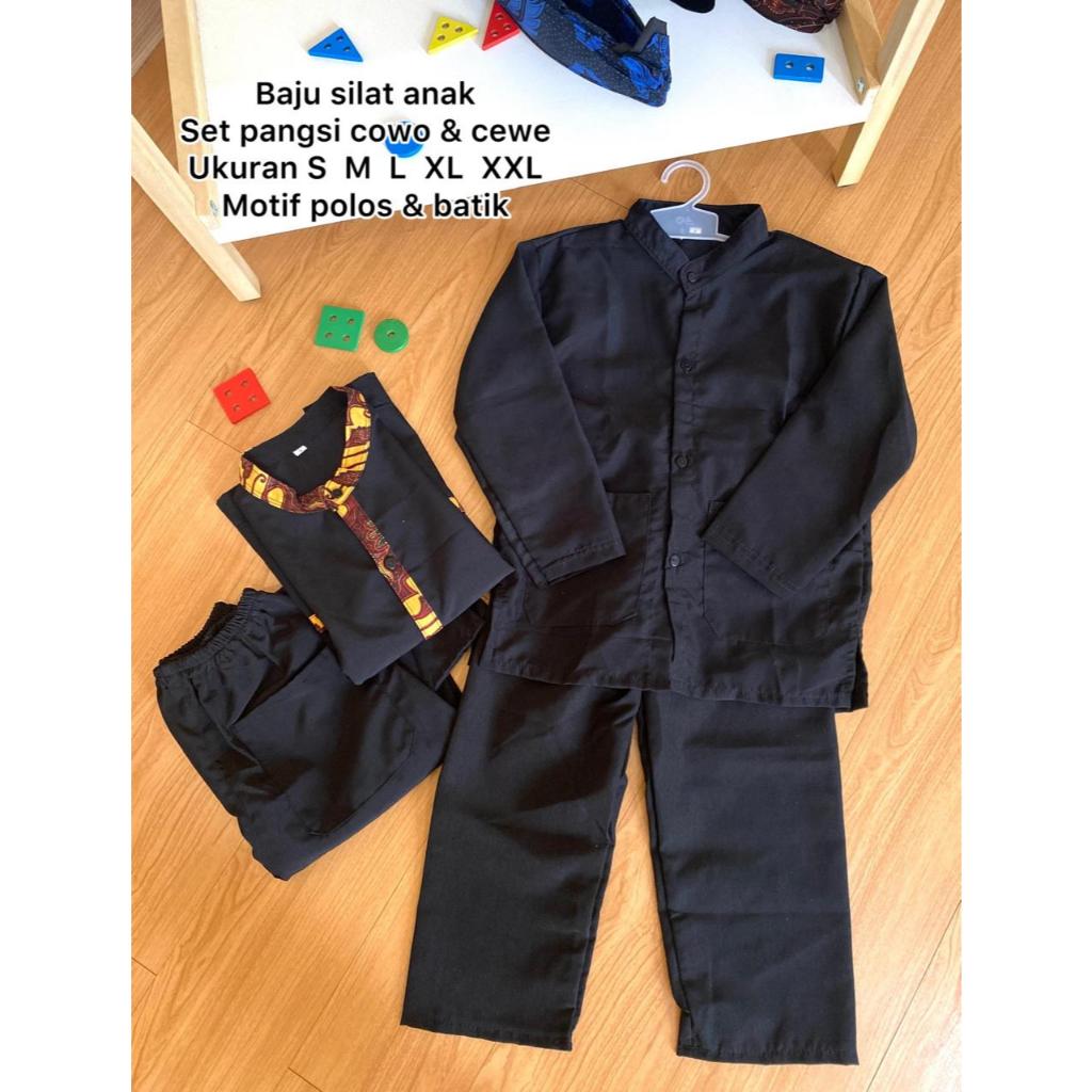 Baju Silat Anak Laki-laki Perempuan Sekolah PAUD TK SD KB Baju Pangsi Anak Cowok Cewek Umur 3-14 Thn