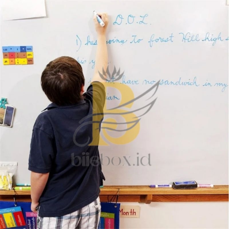 

Wallpaper whiteboard sticker dinding papan tulis whiteboard flexibel 2Mx45cm - HF514
