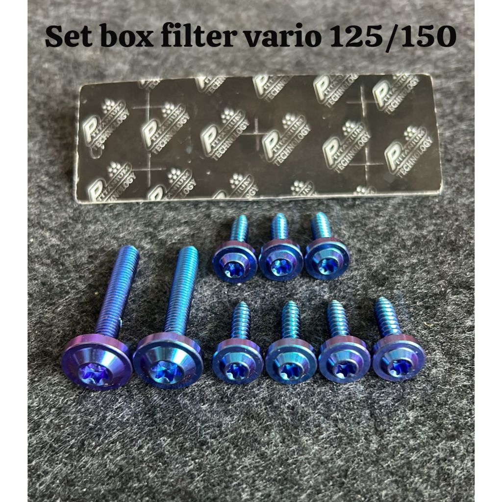 set baut titanium box filter vario 125/150 baut titanium baut box filter isi 9pcs baut titanium orig