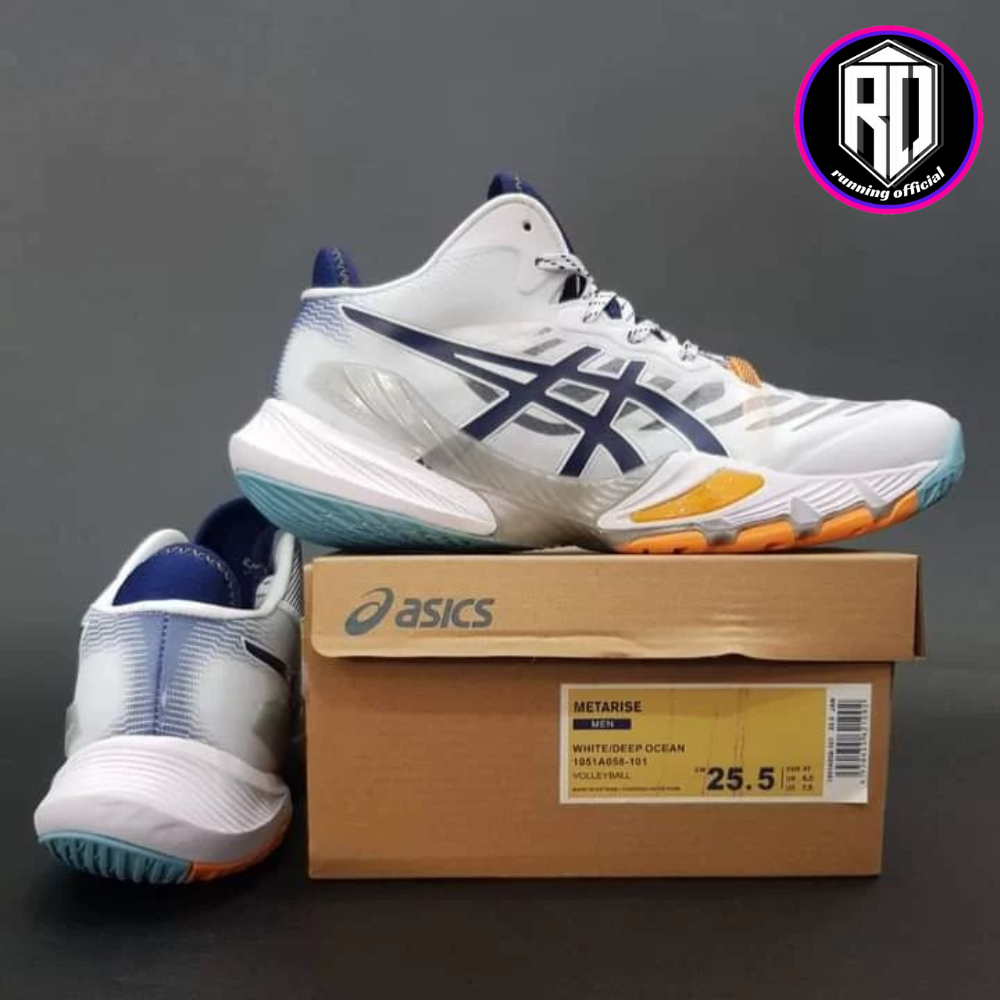 SEPATU ASICS METARISE NISHIDA-SEPATU ASICS METARISE TOKYO WHITE NAVY PRIA / WANITA / SEPATU VOLI SKY