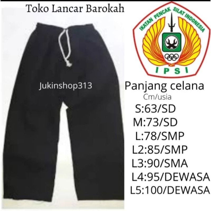 Celana silat hitam laki laki dewasa