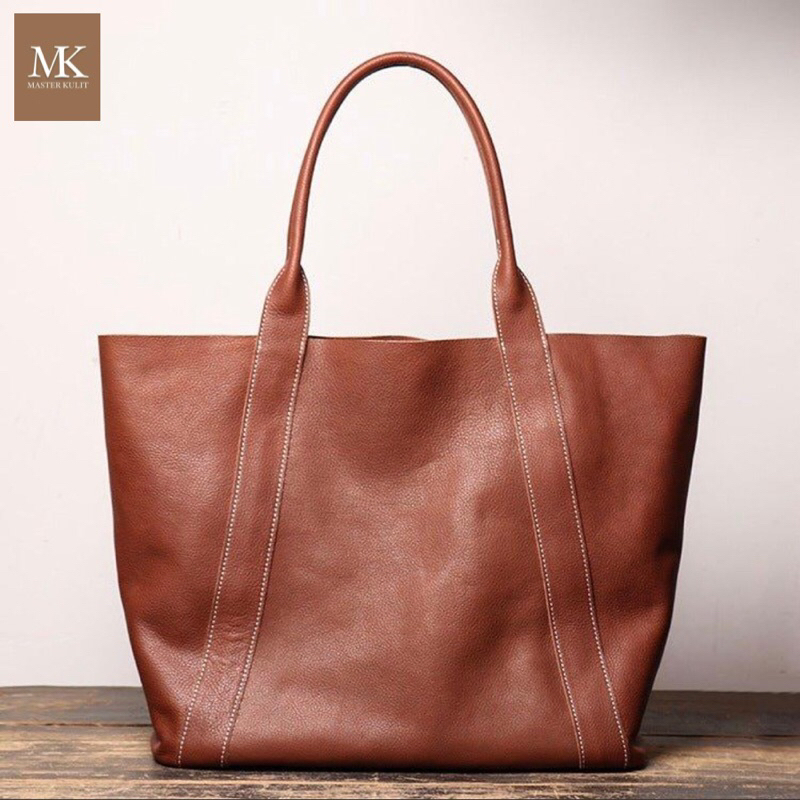 Tote Bag Wanita Kulit Asli Vintage Mk038