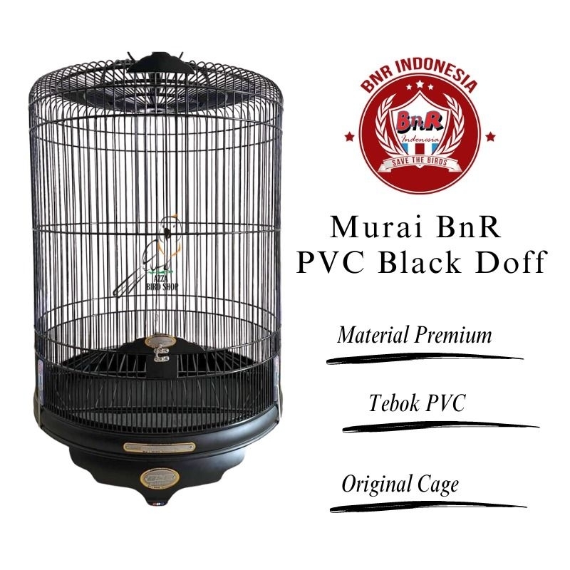 Sangkar Kandang Murai Batu BnR PVC Blackdoff Black Doff Logo Baru