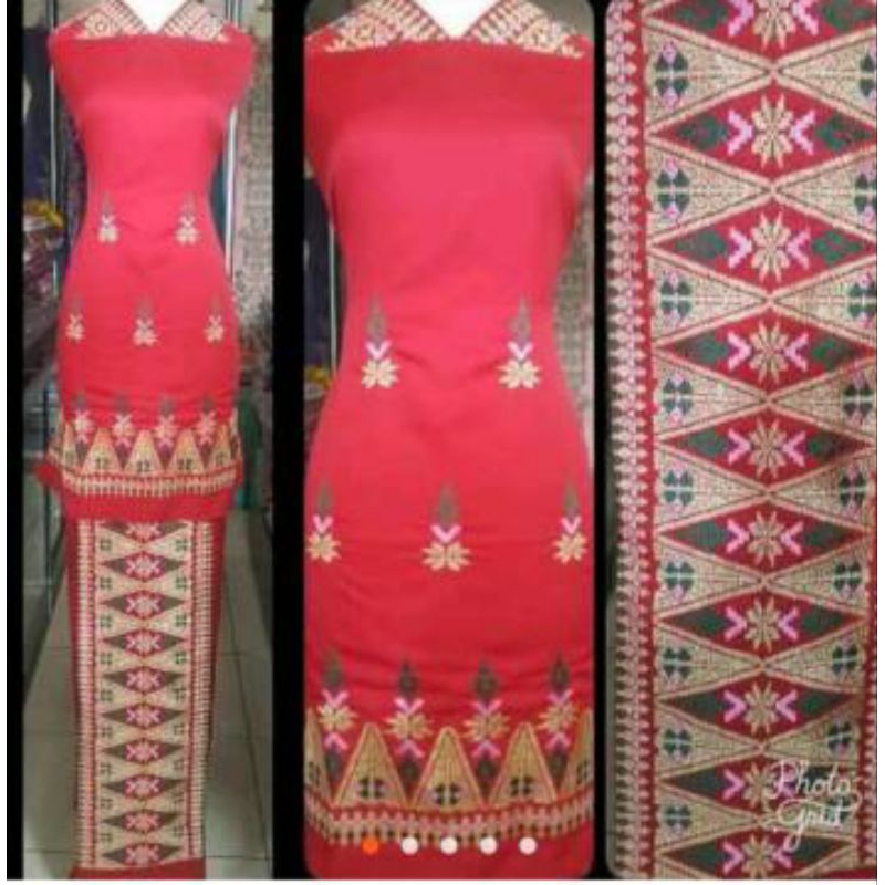 Kain bahan bakal baju kurung bordir Bukittinggi