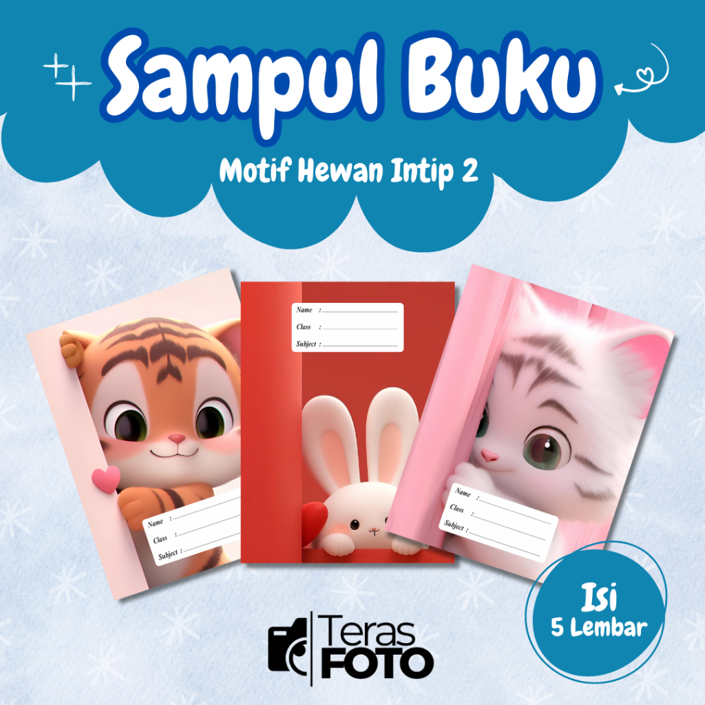 

(Isi 5 Lembar) SAMPUL BUKU MOTIF ESTETIK HEWAN INTIP 2 / SAMPUL BUKU TULIS SIDU CAMPUS BIGBOSS / SAMPUL BUKU BOOK COVER A5/B5 / SAMPUL BUKU AESTHETIC