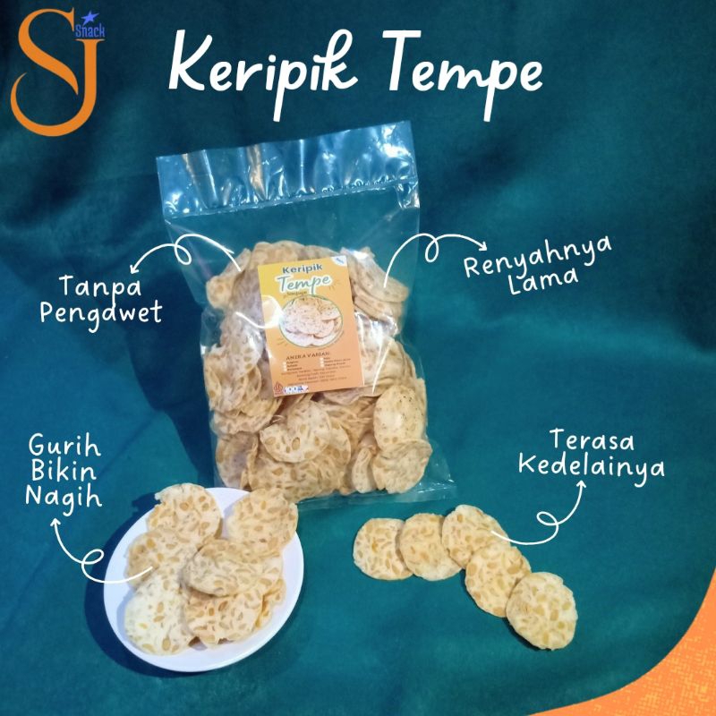 

Cemilan Snack Keripik Tempe Tempeh Sagu Renyah Gurih Crispy Krispi Original Termurah