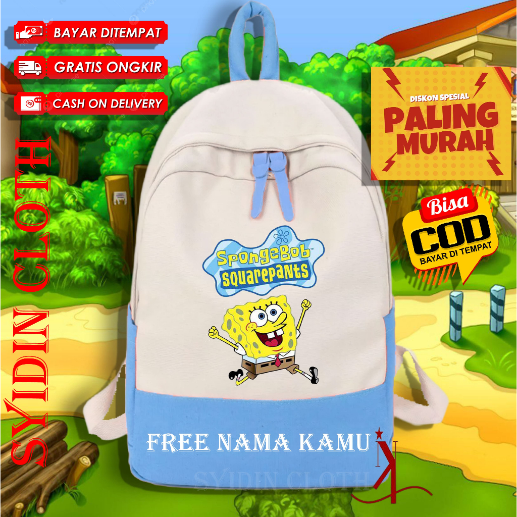 Tas Anak Sekolah / Tas Anak Spongebob / Tas Anak Murah / Tas Sekolah untuk Anak