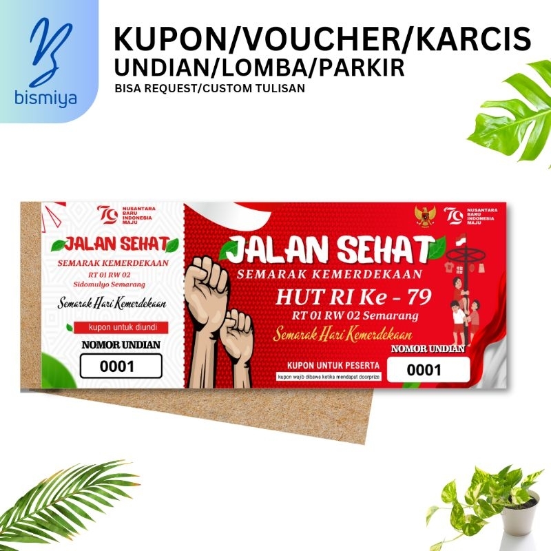 Kupon Undian Hadiah Agustusan / Jalan Sehat Hut RI 78 MURAH (FREE DESIGN)