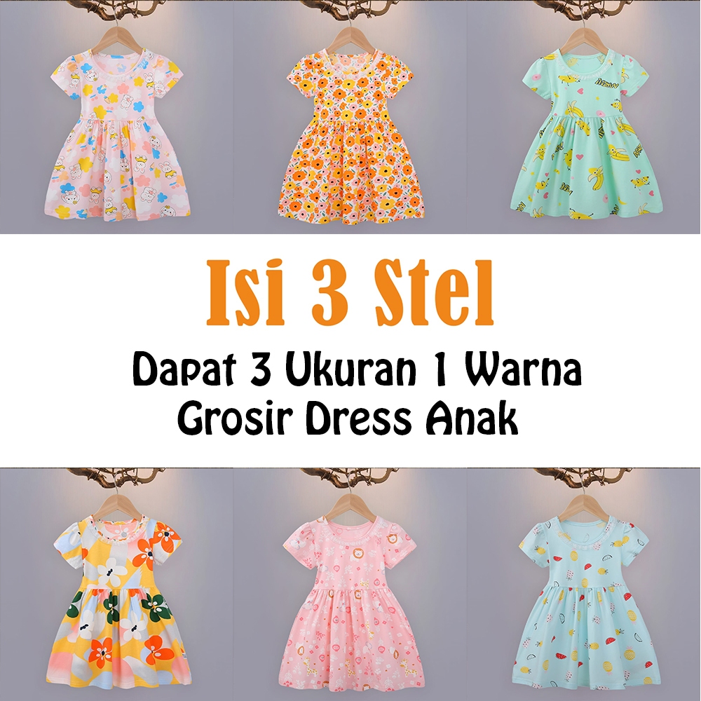 Isi 3 Stel Piyama Daster Anak / Khusus Grosir Baju Tidur Anak Piyama / Toko Moon Moon Blok A Tanah A