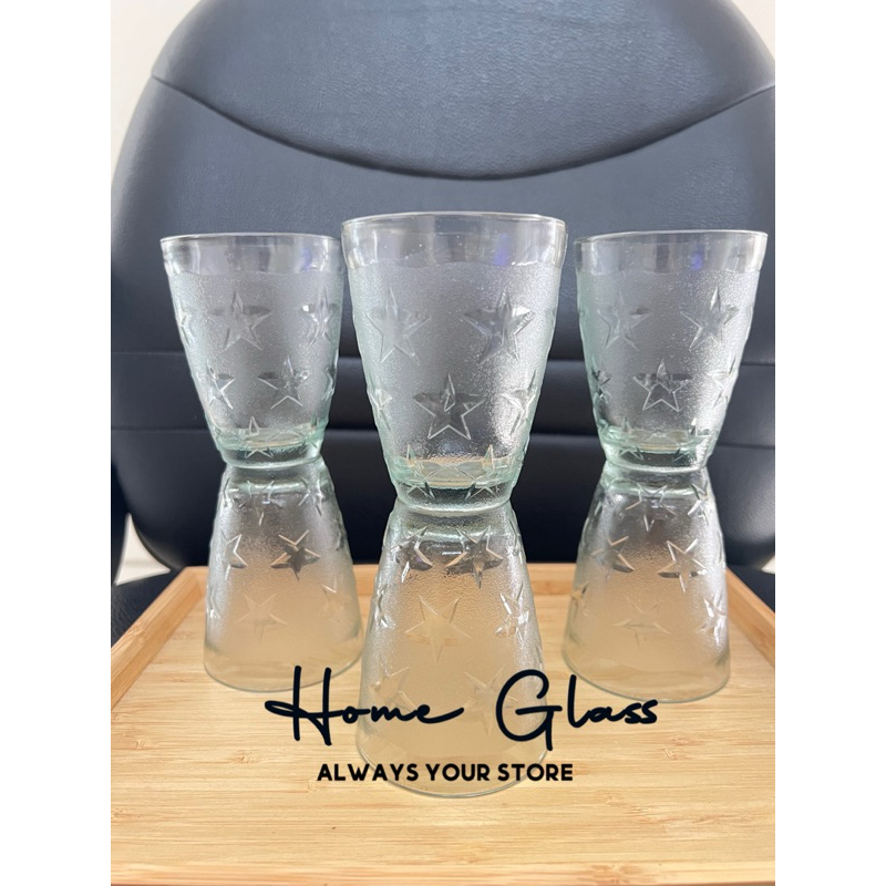 Gelas Kaca isi 6pcs/Gelas motif bintang isi 6pcs/Gelas minum kaca/Gelas minum/Souvenir gelas