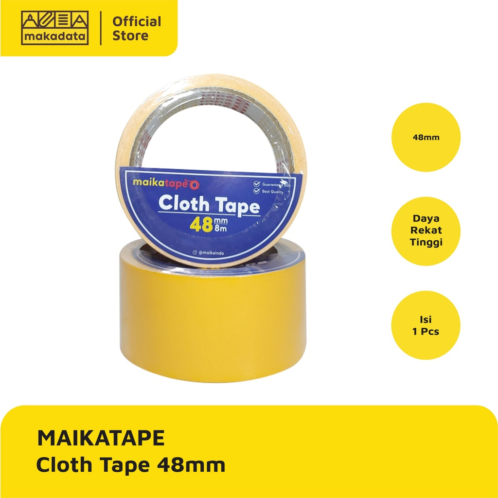 

LAKBAN LINEN / CLOTH TAPE KUNING MAIKATAPE 48MM MURAH